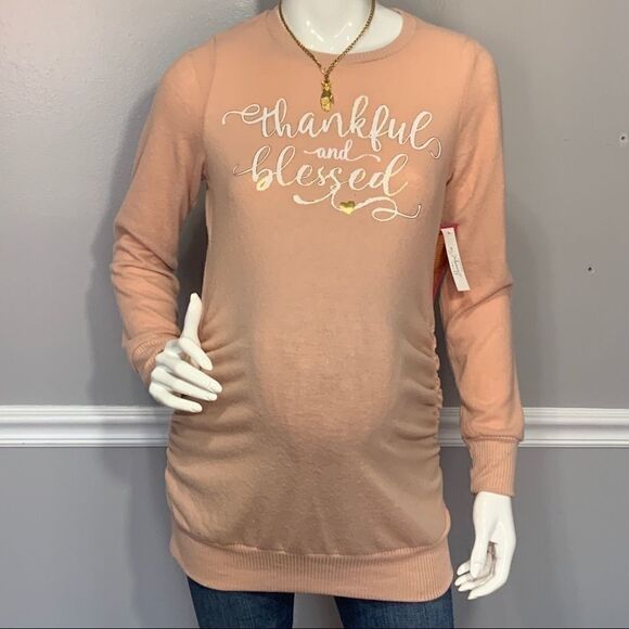 ‎NWT Two Beautiful Maternity ruched sweater -M - Picture 3 of 12